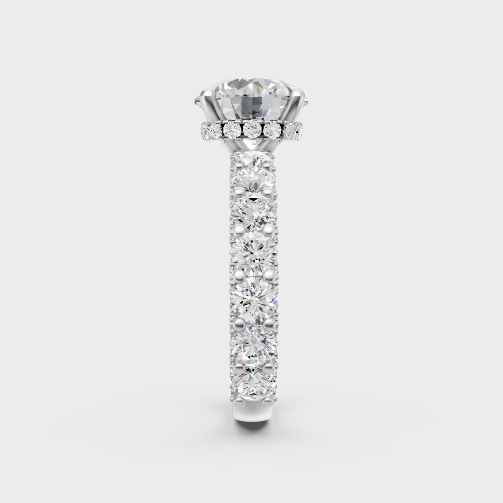 High-polish 950 platinum round-cut lab diamond ring for a brilliant, modern proposal