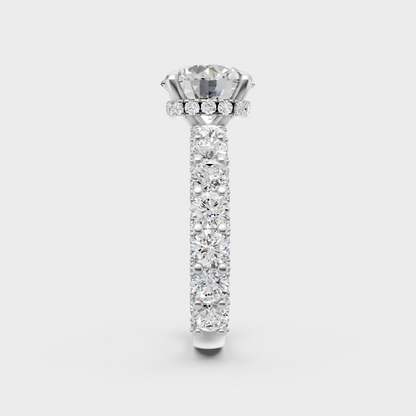 High-polish 950 platinum round-cut lab diamond ring for a brilliant, modern proposal