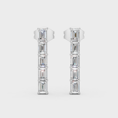 0.35 Ct Each Lab Grown Baguette Diamond Stud Earrings In White Gold GLI Certified