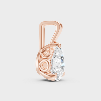 Luxury Pear Cut Diamond Pendant Rose Gold Jewelry