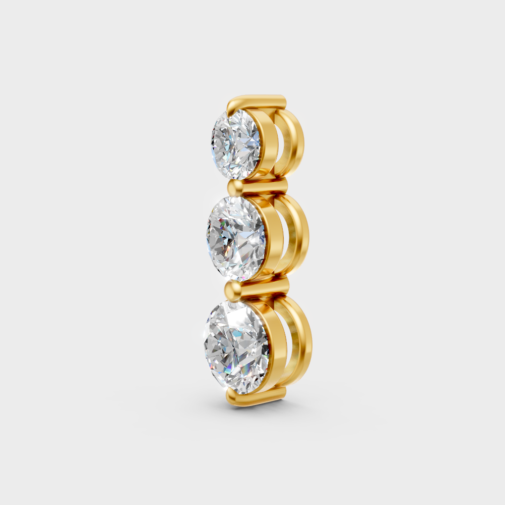 Sustainable Yellow Gold Pendant With Gli Certified Round-Cut Lab-Grown Diamonds
