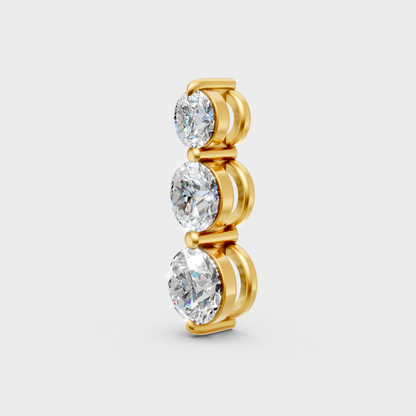 Sustainable Yellow Gold Pendant With Gli Certified Round-Cut Lab-Grown Diamonds
