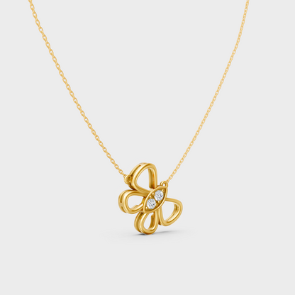 GLI Certified 0.16 Ct Round Lab-Grown Diamond Necklace Yellow Gold