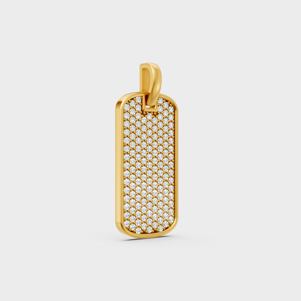 Sustainable Men’s Yellow Gold Pendant Piece With A Gli Certified Round Lab Diamond