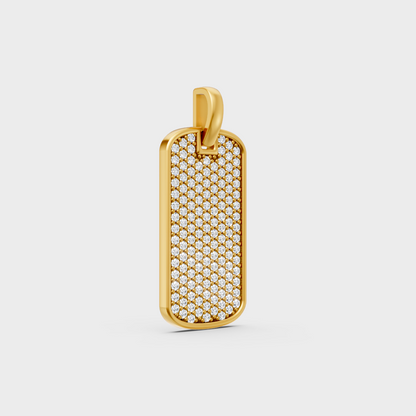 Sustainable Men’s Yellow Gold Pendant Piece With A Gli Certified Round Lab Diamond