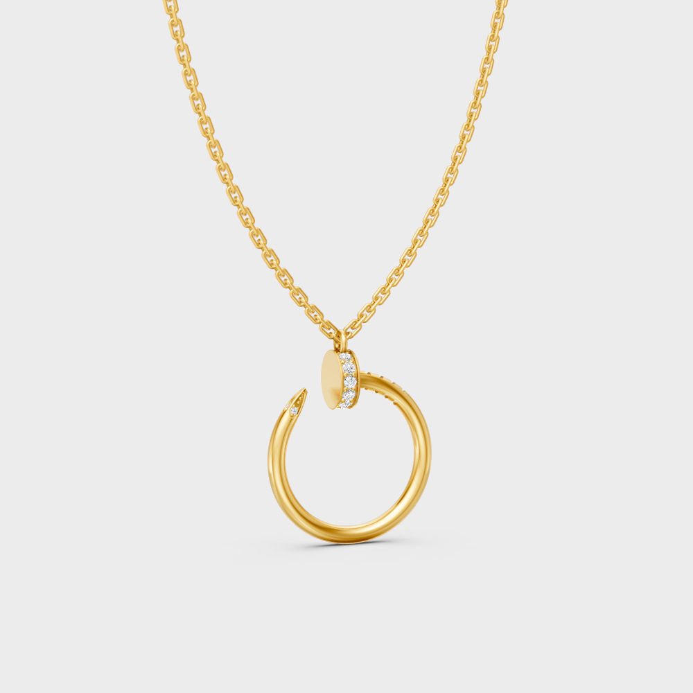 Classic 14K Yellow Gold Solitaire Charm Featuring A Round Lab Diamond