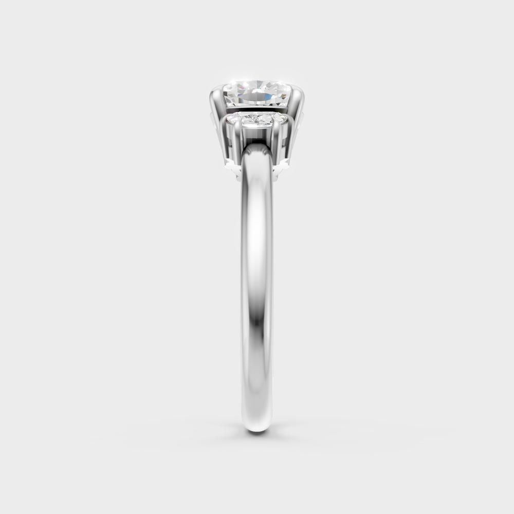 High-Polish 950 Platinum Three-Stone Lab Diamond Ring For Maximum Ethical Brilliance