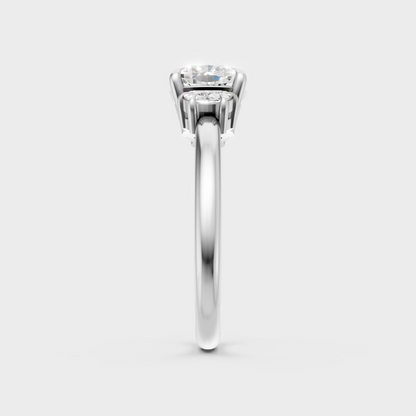 High-Polish 950 Platinum Three-Stone Lab Diamond Ring For Maximum Ethical Brilliance