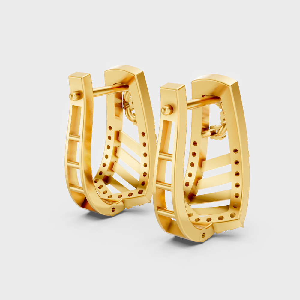 Ethical Lab-Grown Diamond Hoops In Premium Yellow Gold Finish