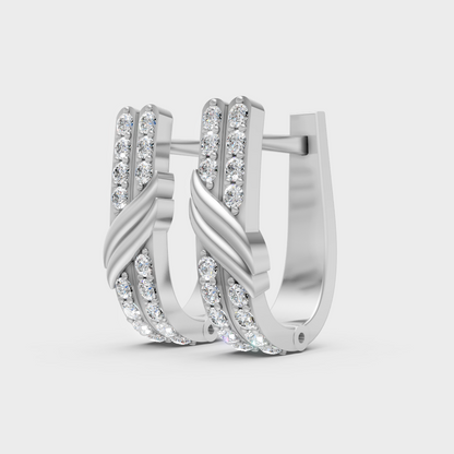 Premium White Gold Lab-Grown Diamond Hoop Earrings 0.10 Ct Each