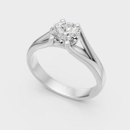  Rose Gold Round-Cut Lab-Grown Diamond Ring For Ethical Luxury