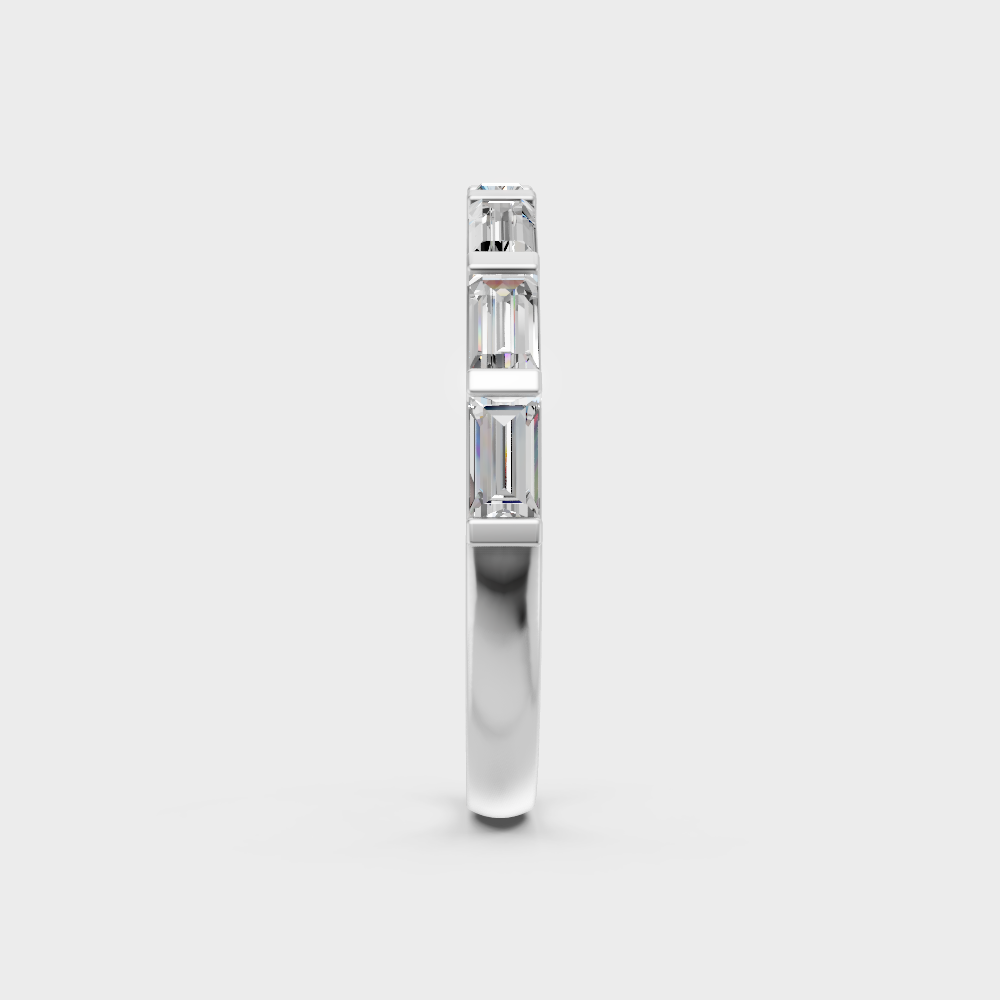 High-polish 950 platinum eternity ring of lab-grown diamonds
