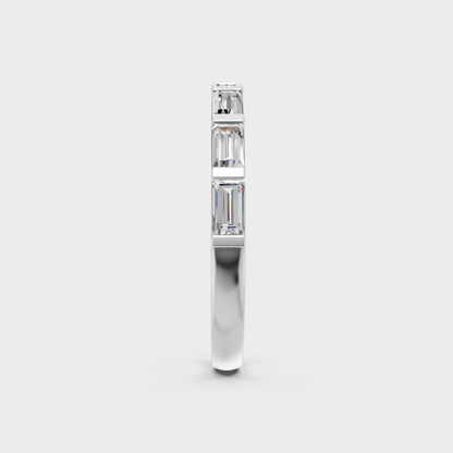 High-polish 950 platinum eternity ring of lab-grown diamonds