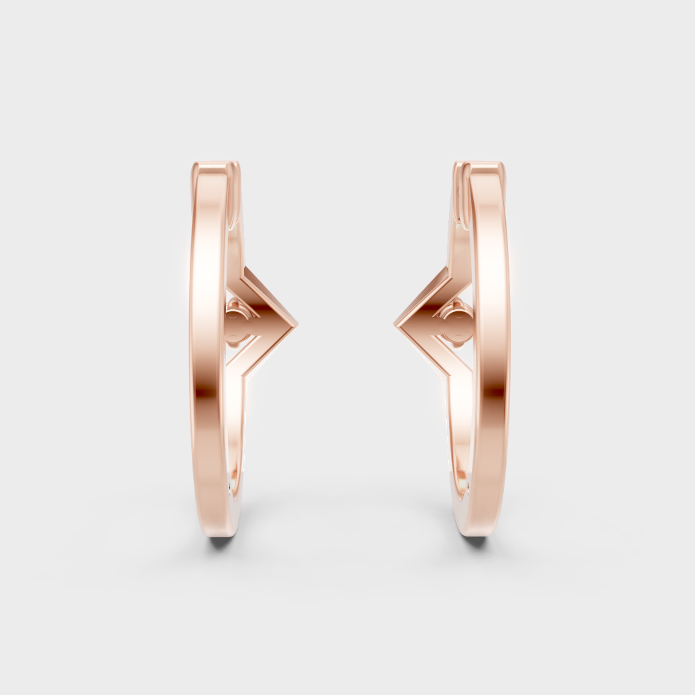 Delicate Diamond Hoop Earrings In 18K Rose Gold Everyday Elegance