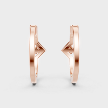 Delicate Diamond Hoop Earrings In 18K Rose Gold Everyday Elegance