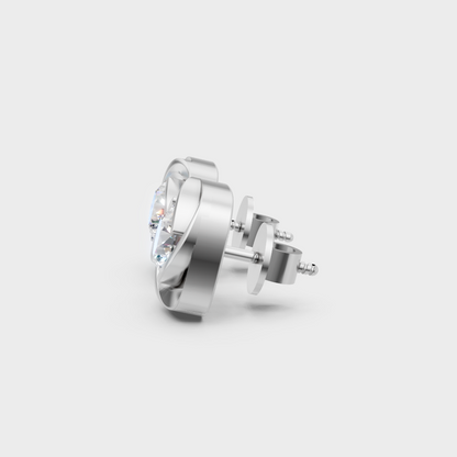 Brilliant Round Cut Lab Diamond Stud Earrings In 950 Platinum Elegant Finish