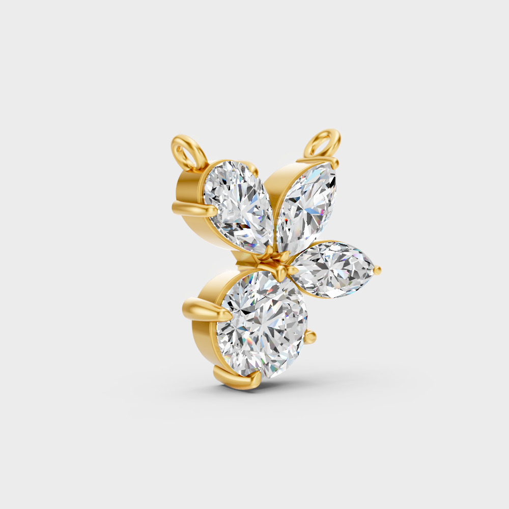 Hallmarked 18K Yellow Gold Cluster Pendant With Brilliant Ethical Diamonds