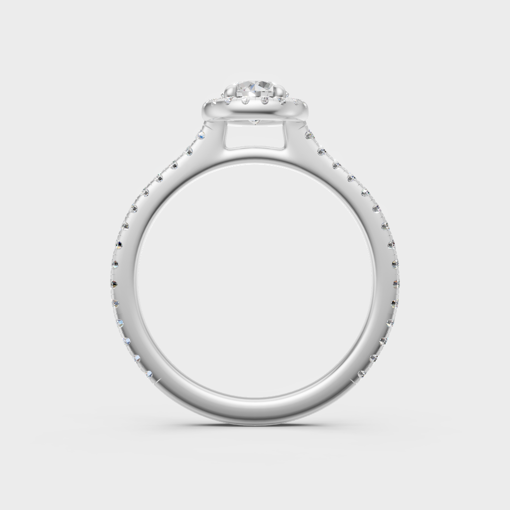 High-Polish 950 Platinum Round Lab Diamond Halo Ring For Maximum Shine