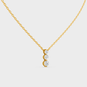 GLI Certified 1.11 Ct Round Lab-Grown Diamond Necklace Yellow Gold