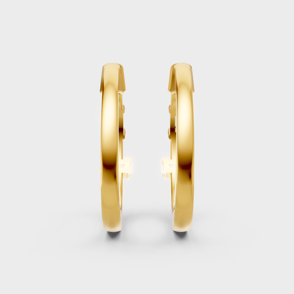Daily Wear Lab Grown Diamond Hoop Earrings In Hallmark Yellow Gold