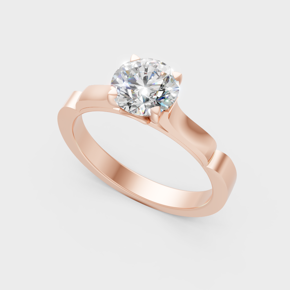 Rose Gold Round-Cut Lab-Grown Diamond Ring For Modern Ethical Luxury