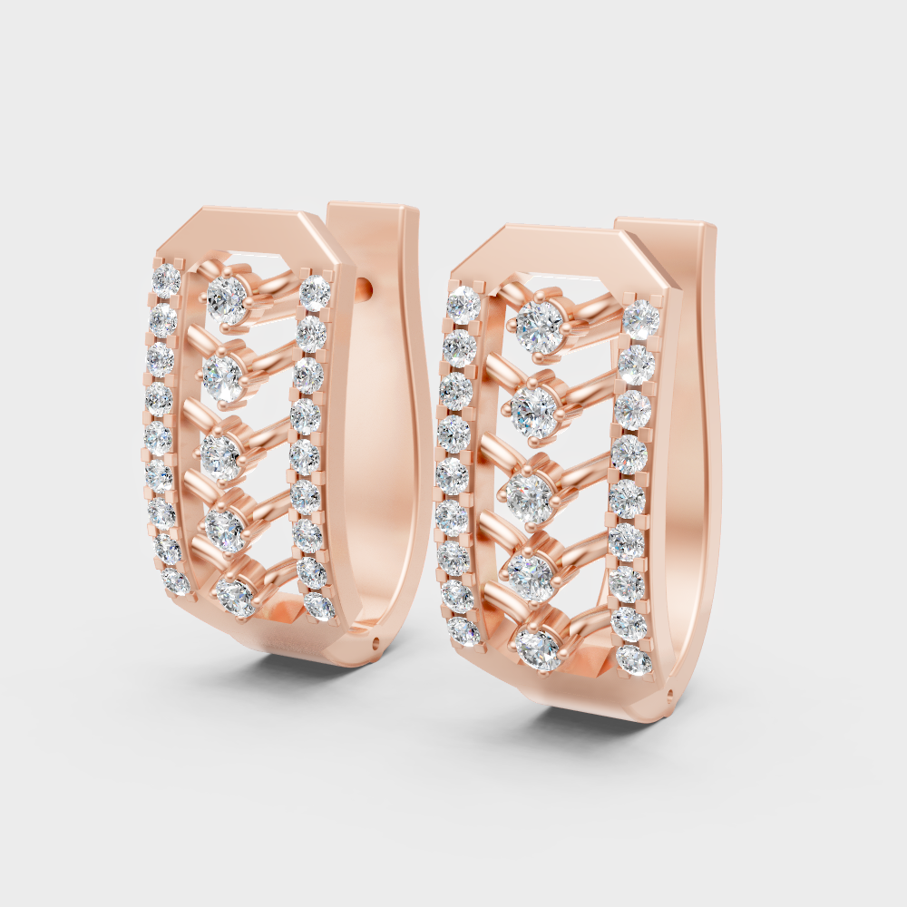 Elegant Rose Gold Lab-Grown Diamond Hoop Earrings 0.22 Ct Each