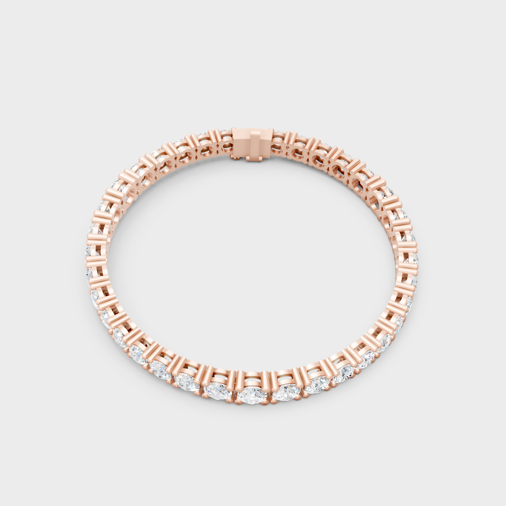 Hallmark Gold Round Lab-Grown Diamond Bracelet Rose Gold
