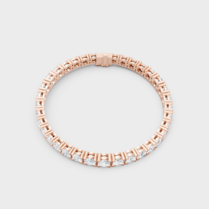 Hallmark Gold Round Lab-Grown Diamond Bracelet Rose Gold