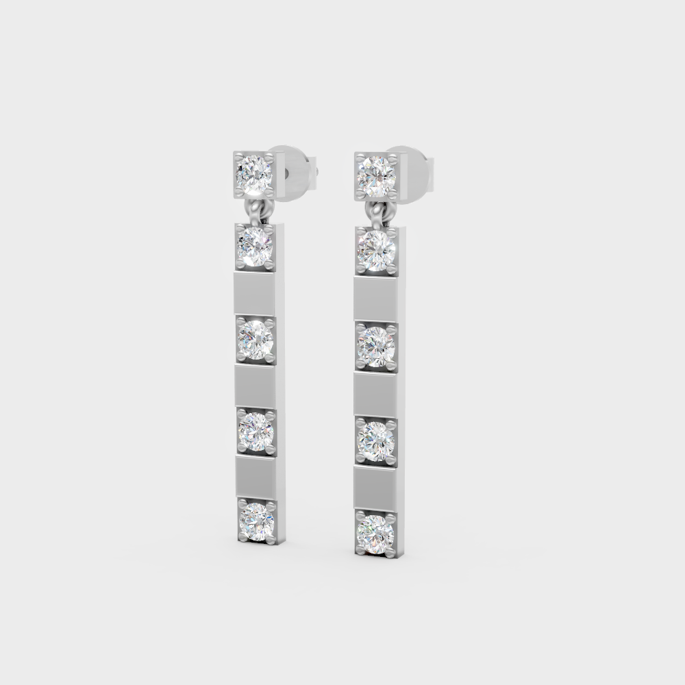 Luxury Lab-Grown Diamond Earrings In Hallmark White Gold 18K With Brilliant Sparkle
