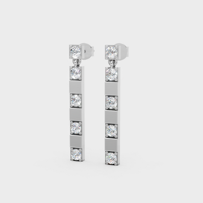 Luxury Lab-Grown Diamond Earrings In Hallmark White Gold 18K With Brilliant Sparkle