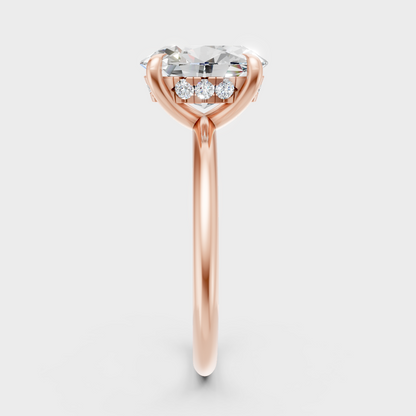  High-Polish Rose Gold 2.59 Carat Oval Lab Diamond Ring For Maximum Sparkle