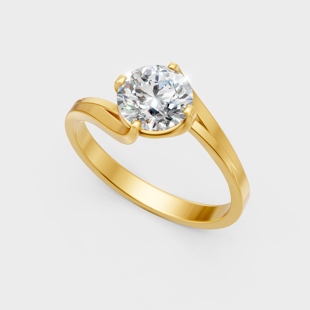 Sustainable Yellow Gold Ring With Igi Certified Round-Cut Lab Diamonds