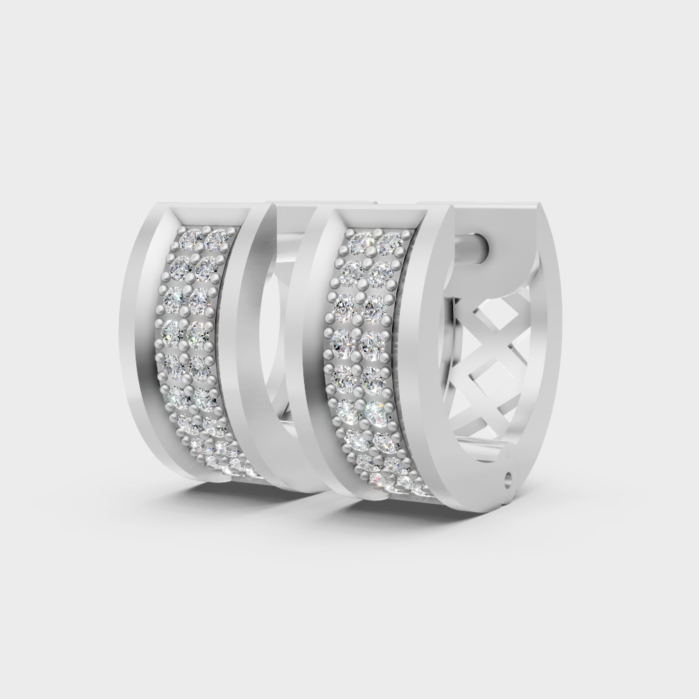 Ethical Lab Grown Diamond Men’s Hoop Earrings In Platinum 950 Luxury Style