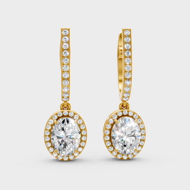 Certified Lab-Grown Diamond Dangler Earrings In Hallmark Yellow Gold