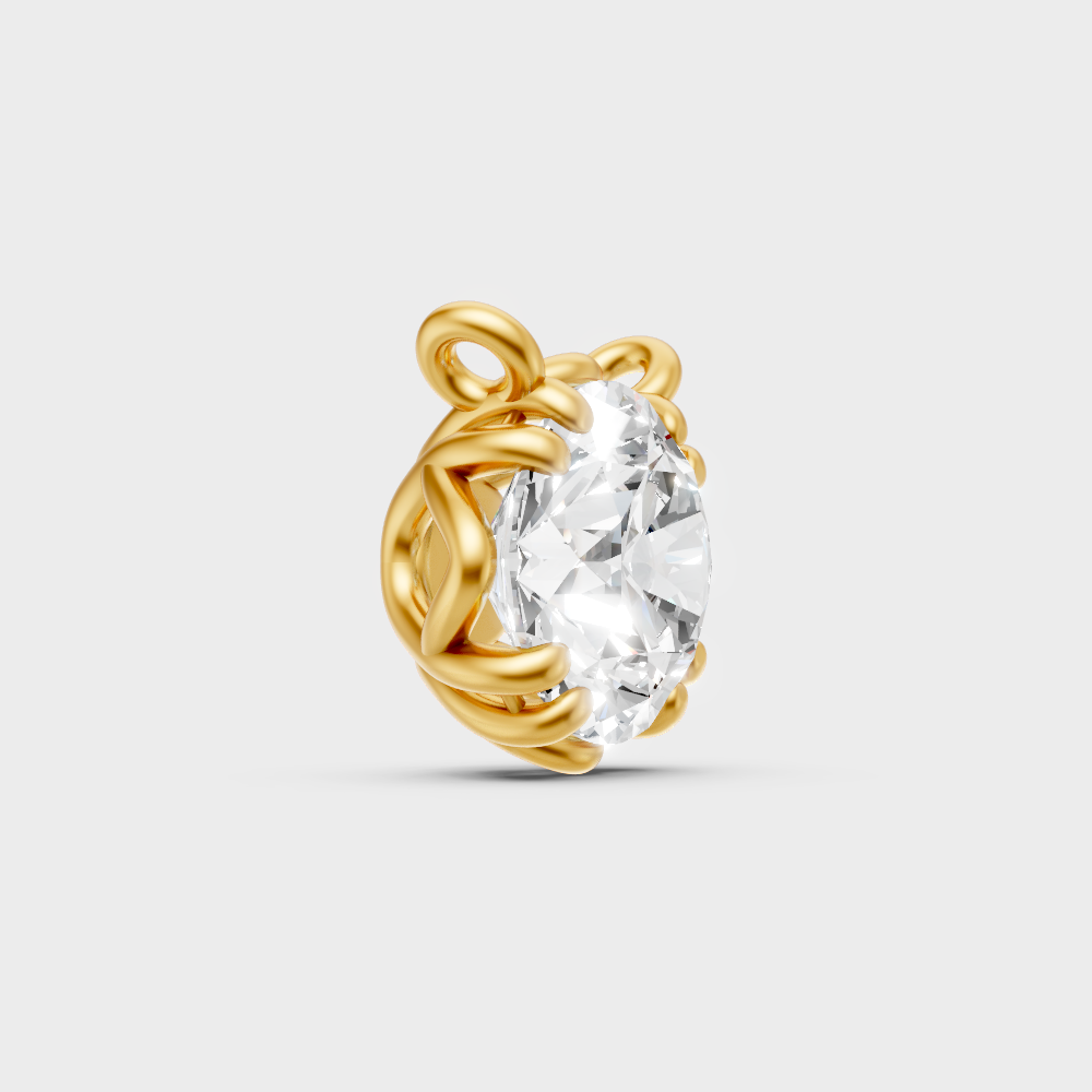 Elegant 1 Ct Lab-Grown Diamond Pendant Yellow Gold