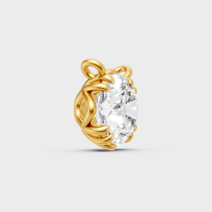 Elegant 1 Ct Lab-Grown Diamond Pendant Yellow Gold