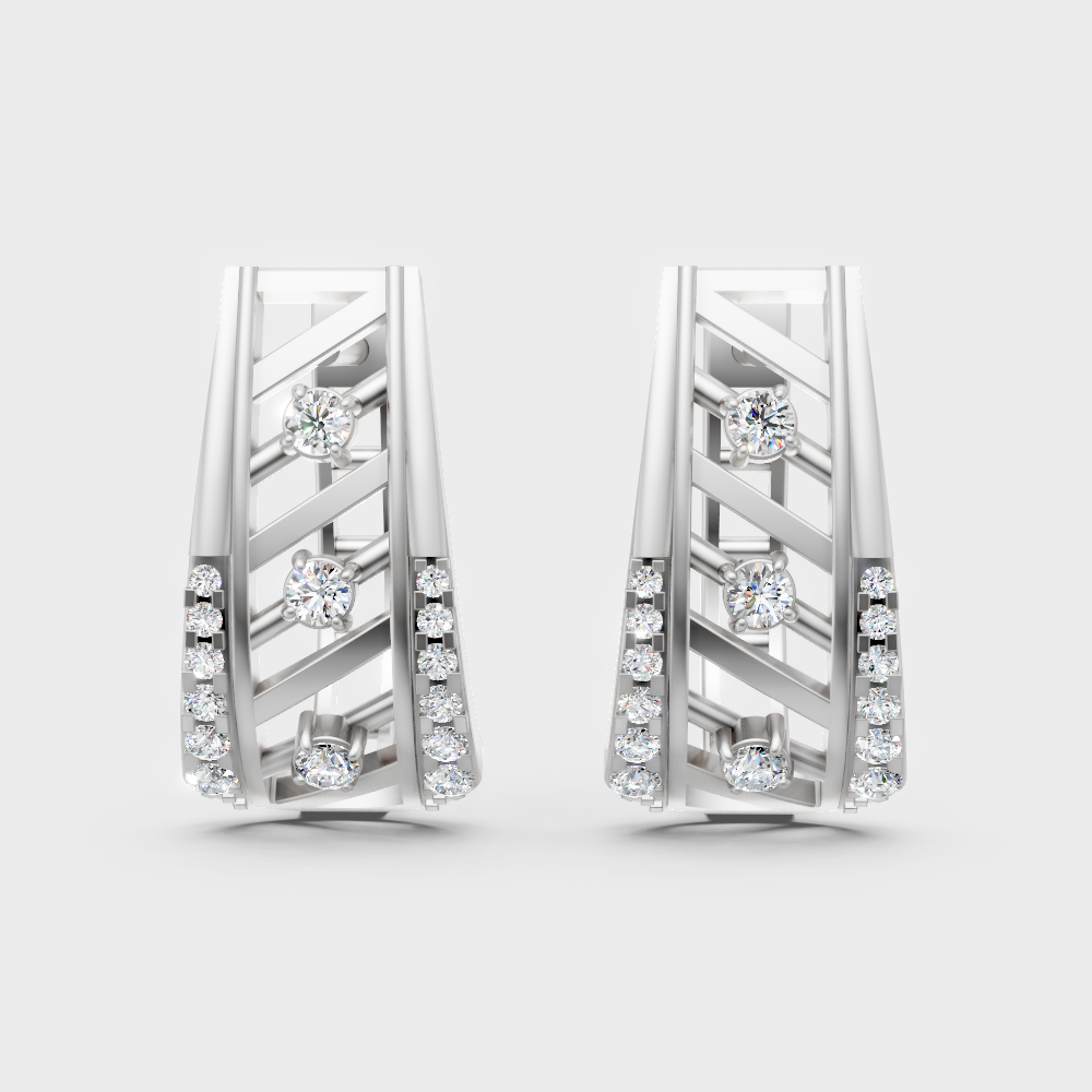 0.34 Ct GLI Certified Lab-Grown Round Diamond Hoop Earrings In White Gold