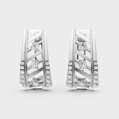 0.34 Ct GLI Certified Lab-Grown Round Diamond Hoop Earrings In White Gold