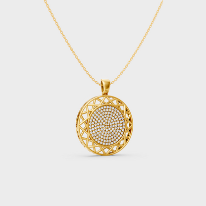 Sustainable Yellow Gold Pendant With Gli Certified Round-Cut Lab-Grown Diamond