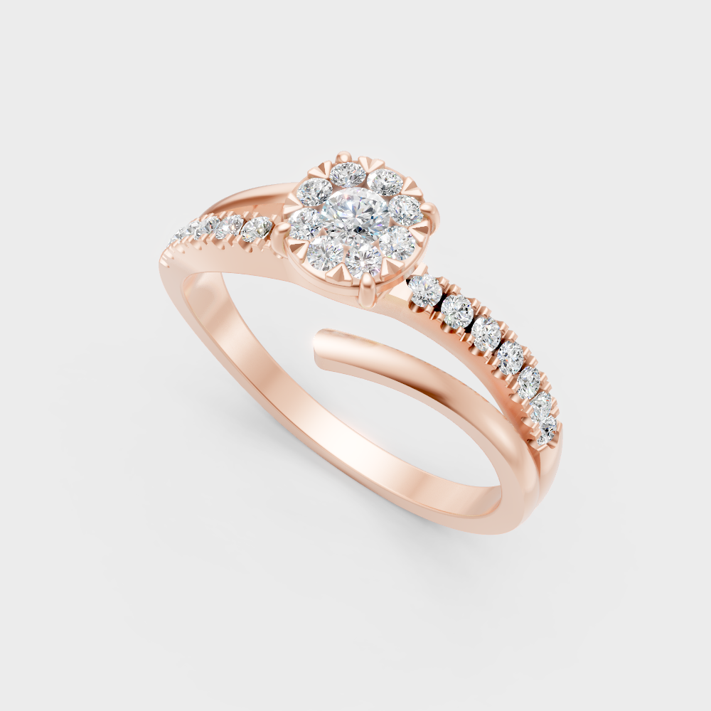Rose Gold Round-Cut Lab-Grown Diamond Ring For Modern Ethical Luxury
