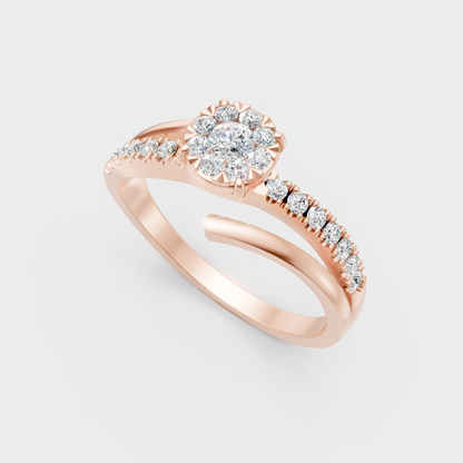 Rose Gold Round-Cut Lab-Grown Diamond Ring For Modern Ethical Luxury