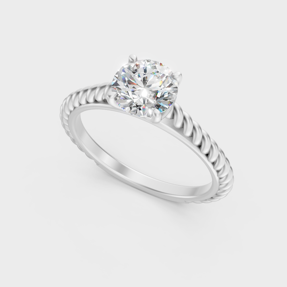 Sleek White Gold Solitaire Ring Featuring A Igi Certified Round Lab Diamond