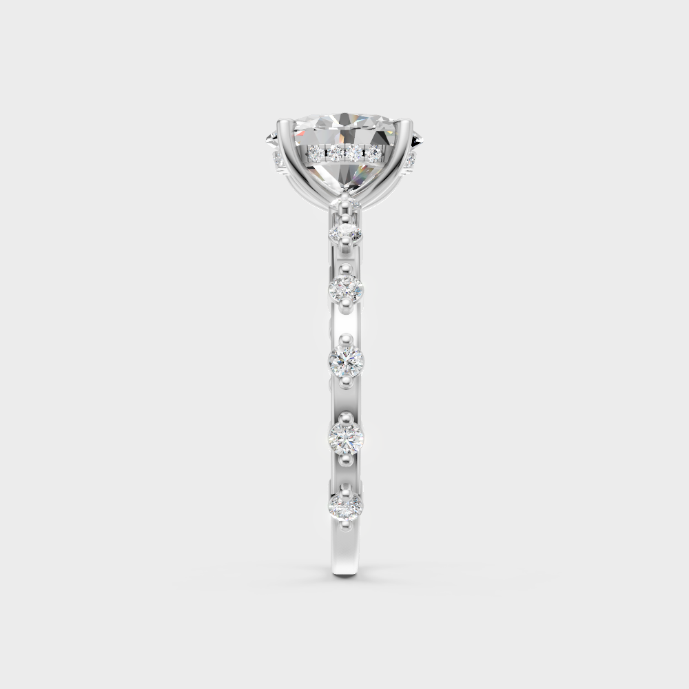 High-polish 950 platinum multi-cut lab diamond ring for a brilliant, modern proposal