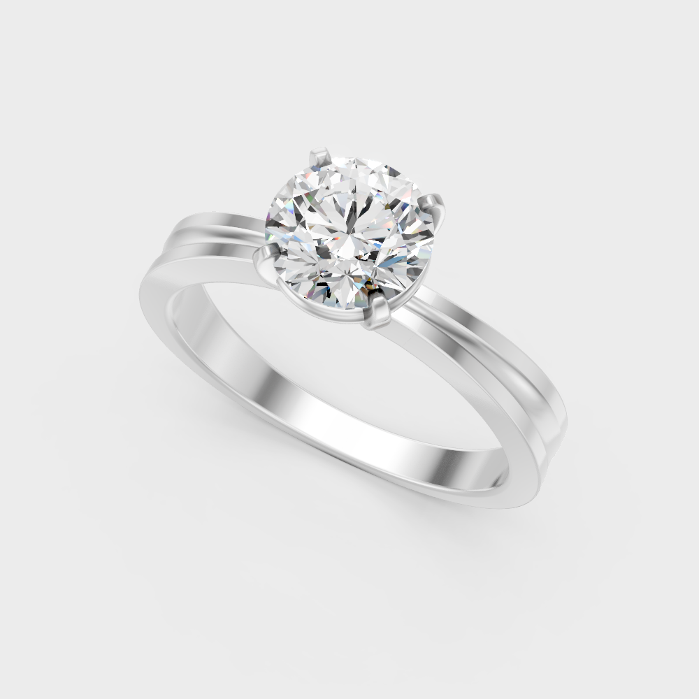  Sleek White Gold Solitaire Ring Featuring A Igi Certified Round Lab Diamond