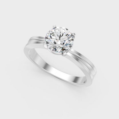 Sleek White Gold Solitaire Ring Featuring A Igi Certified Round Lab Diamond