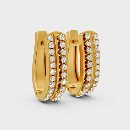 Luxury Yellow Gold Lab-Grown Diamond Hoop Earrings 0.275 Ct Each