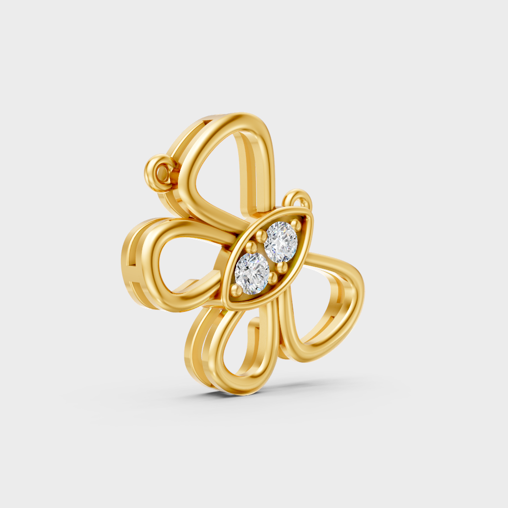 Sustainable Yellow Gold Pendant With Gli Certified Round-Cut Lab-Grown Diamonds