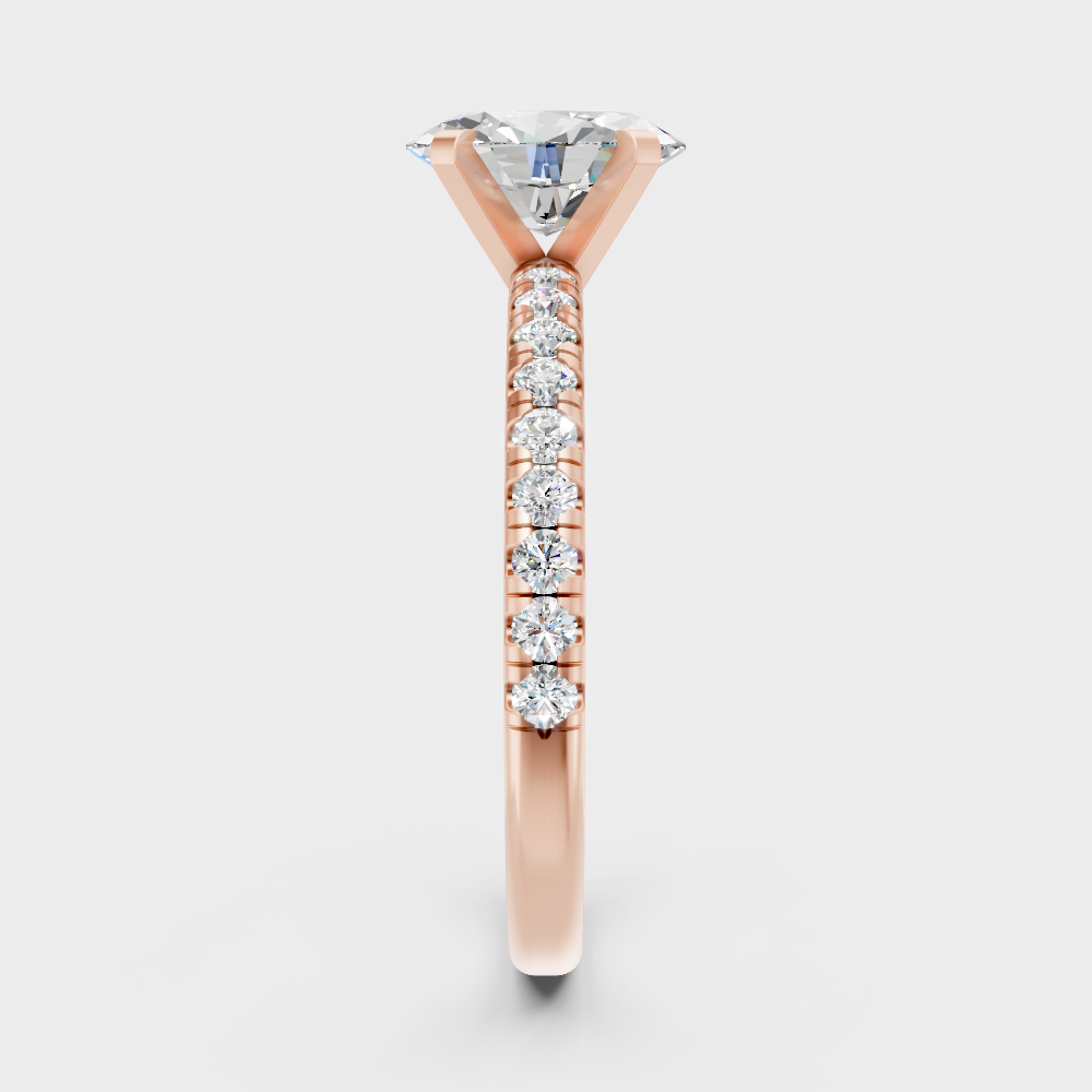 High-Polish Rose Gold 1.19 Carat Oval Lab Diamond Ring For Maximum Sparkle