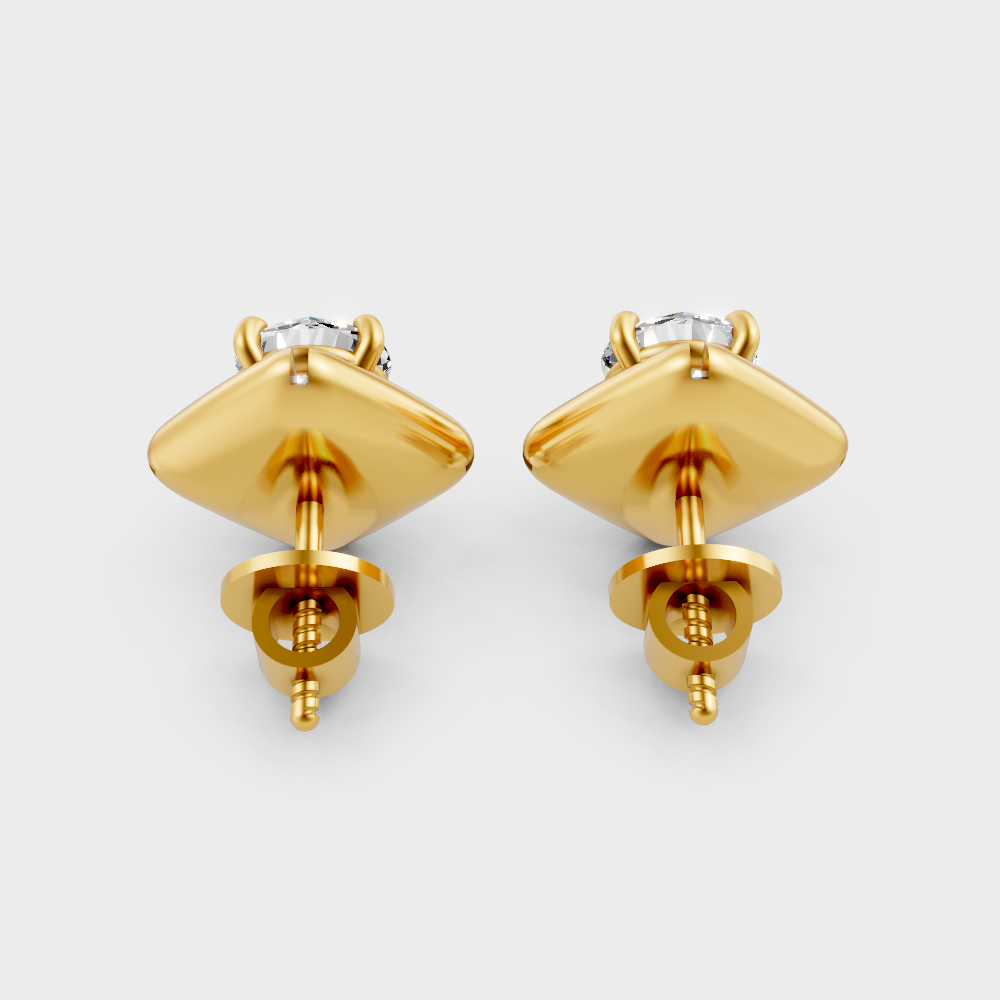 Round Cut Lab Grown Diamond Earrings in