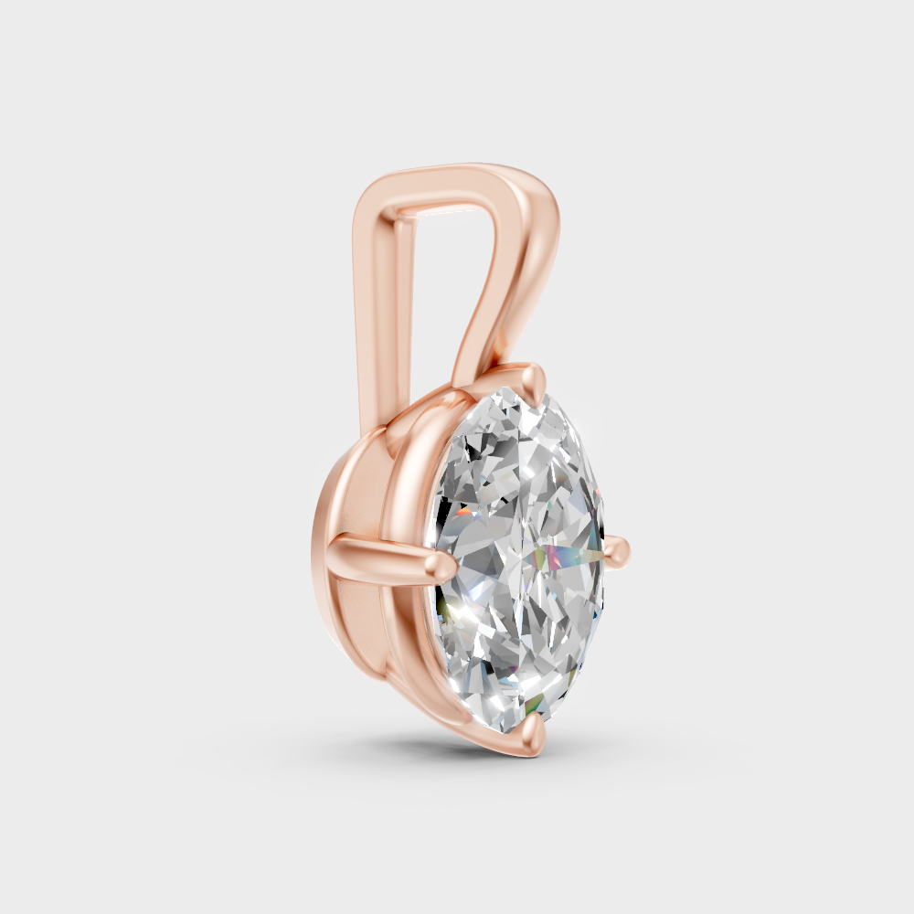 Elegant Oval Cut Lab Diamond Pendant Rose Gold